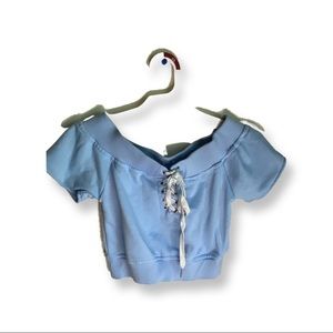 Off both shoulders Baby blue crop top